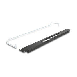 DeLOCK Patchpanel de 19 pulgadas con 8 puertos tipo D y alivio de tensión, 1U, Negro