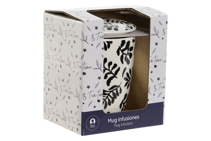 Mug Infusiones Moderno DKD Home Decor Azul Blanco 6 x 10.5 x 8.3 cm (2 Unidades)