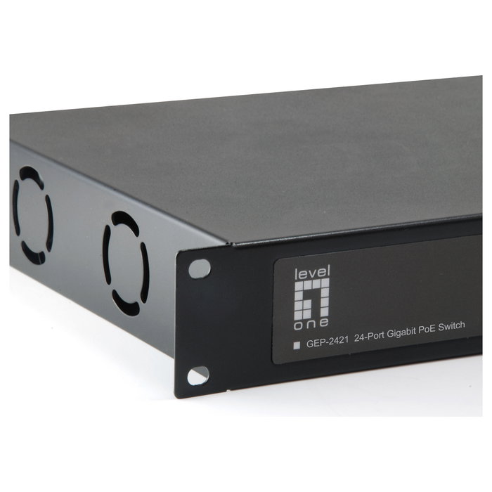 LevelOne GEP-2421W500 Switch PoE Gigabit No Administrado 24 Puertos, 48 Gbit/s, Montaje en Rack
