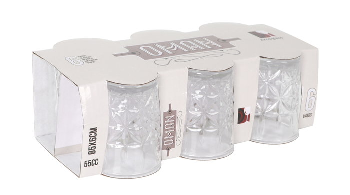 Arcoglass Set de 6 Chupitos Oman 55cc