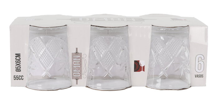 Arcoglass Set de 6 Chupitos Oman 55cc