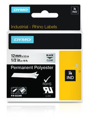 DYMO RHINO Cinta ID1-12 Negro/transparente polyester
