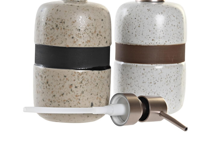 DKD Home Decor Set de 2 Dosificadores de Gres 500ml Surtidos DKD Home Decor Set de 2 Dosificadores de Gres 500ml Surtidos