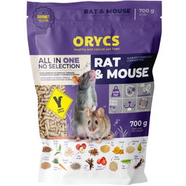 ORYCS Alimento Completo para Ratas y Ratones 700gr, 16% Proteína, 7% Fibra, 26 Variedades de Plantas, Enriquecido con Vitaminas