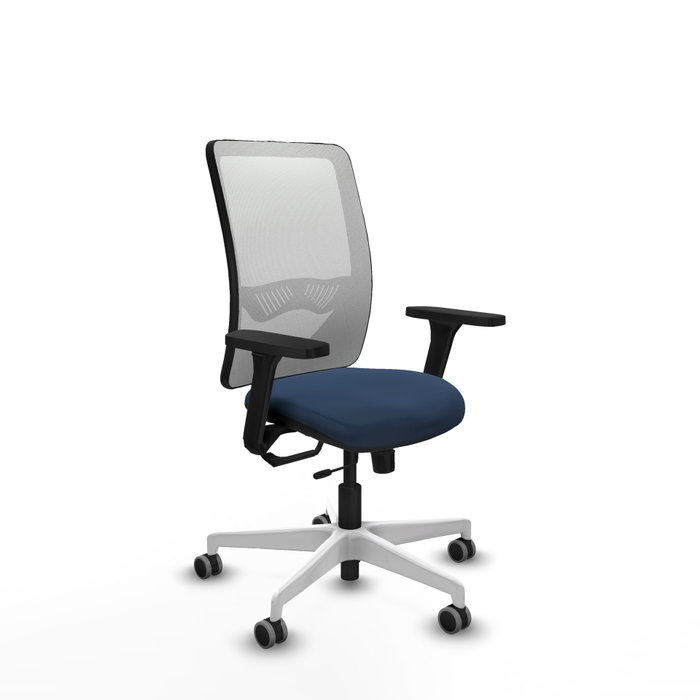 PIQUERAS Y CRESPO Silla de oficina Zulema con mecanismo Sincro/Traslack, Azul marino y Blanco PIQUERAS Y CRESPO Silla de oficina Zulema con mecanismo Sincro/Traslack, Azul marino y Blanco