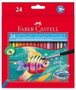 Faber-Castell Lápices de Colores Acuarelables Classic, 24 Unidades con Pincel