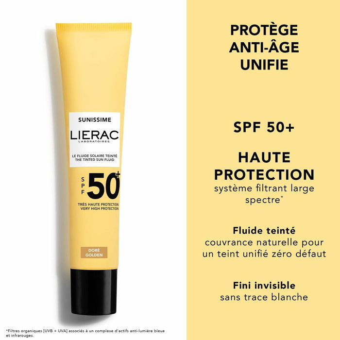 Lierac Sunissime Fluido Solar con Color SPF50+ Golden 40 ml
