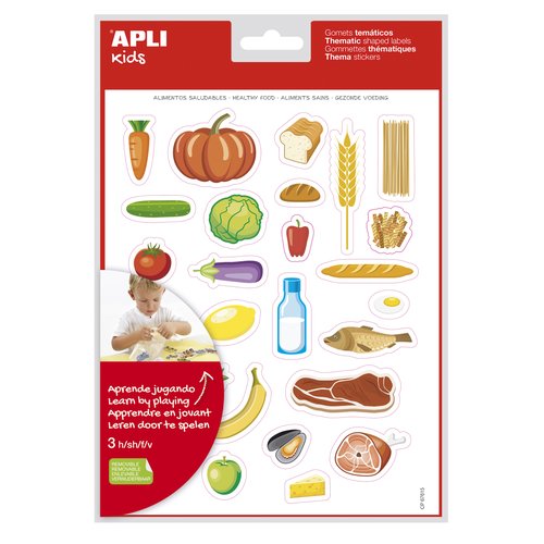 APLI Gomets de Alimentos Saludables Removibles - Set de 5 Bolsas de 81 uds. each APLI Gomets de Alimentos Saludables Removibles - Set de 5 Bolsas de 81 uds. each