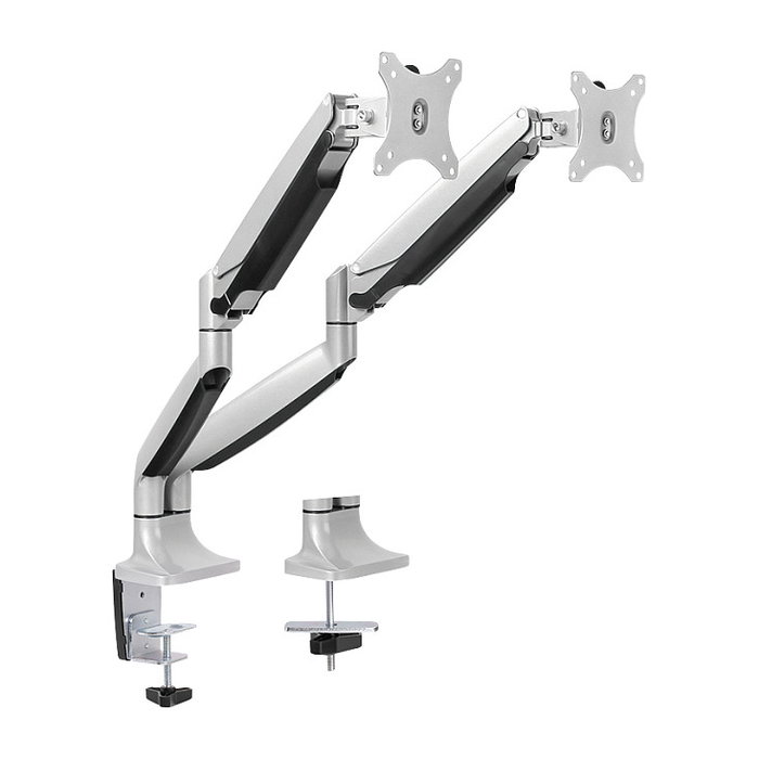 LogiLink Soporte Dual para Monitores de 13-32 pulgadas en Aluminio con Resorte de Gas