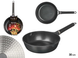 KINVARA Wok de Aluminio 29 cm Negro con Acabado en Mármol para Inducción