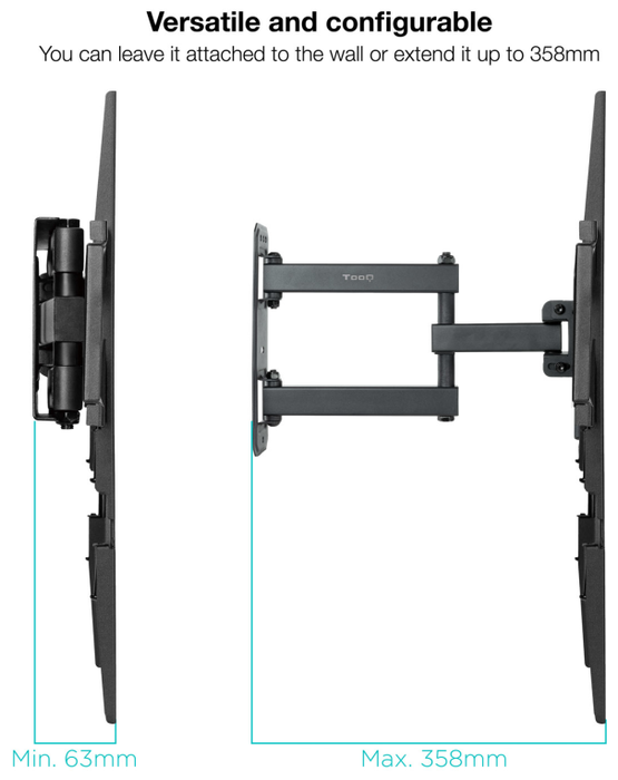 Tooq Soporte de Pared LP7843TN-B para TV de 32-55 pulgadas, Giratorio e Inclinable