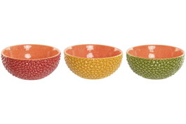 DKD Home Decor Set de Cuencos de Gres Surtidos
