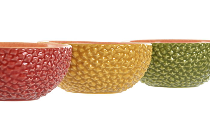 DKD Home Decor Set de Cuencos de Gres Surtidos