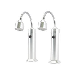 Realpower RealPower BBQ-Light 2, Luz Magnética para Parrilla LED, 2 Piezas, Acero Inoxidable, Funciona con 3 Baterías AAA