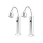 Realpower RealPower BBQ-Light 2, Luz Magnética para Parrilla LED, 2 Piezas, Acero Inoxidable, Funciona con 3 Baterías AAA
