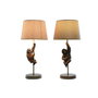 DKD Home Decor Lámpara de Sobremesa de Resina y Metal, Pack de 2, Marrón