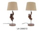 DKD Home Decor Lámpara de Sobremesa de Resina y Metal, Pack de 2, Marrón
