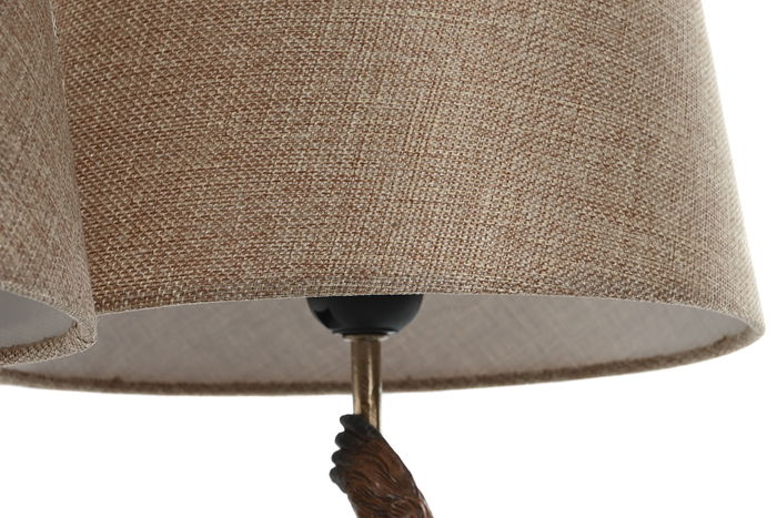 DKD Home Decor Lámpara Sobremesa Tropical Marrón Resina Metal 26 x 53.5 x 26 cm (2 Unidades)