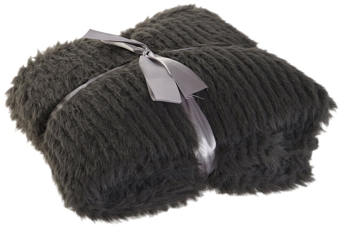 DKD Home Decor Polar 2c24 Manta para Sofá, Gris, 170 x 130 cm (2 Unidades)