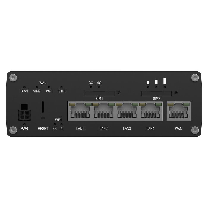Teltonika RUTM16 Router LTE Global CAT6 con 3 SIM, WiFi 5 Dual-Band, GPS, 5 Puertos LAN Gigabit, Aluminio, Para Instalación en Pared/Carril DIN, Hasta 300 Mbps