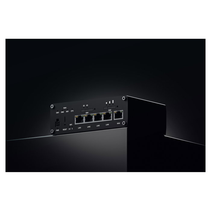 Teltonika RUTM16 Router LTE Global CAT6 con 3 SIM, WiFi 5 Dual-Band, GPS, 5 Puertos LAN Gigabit, Aluminio, Para Instalación en Pared/Carril DIN, Hasta 300 Mbps