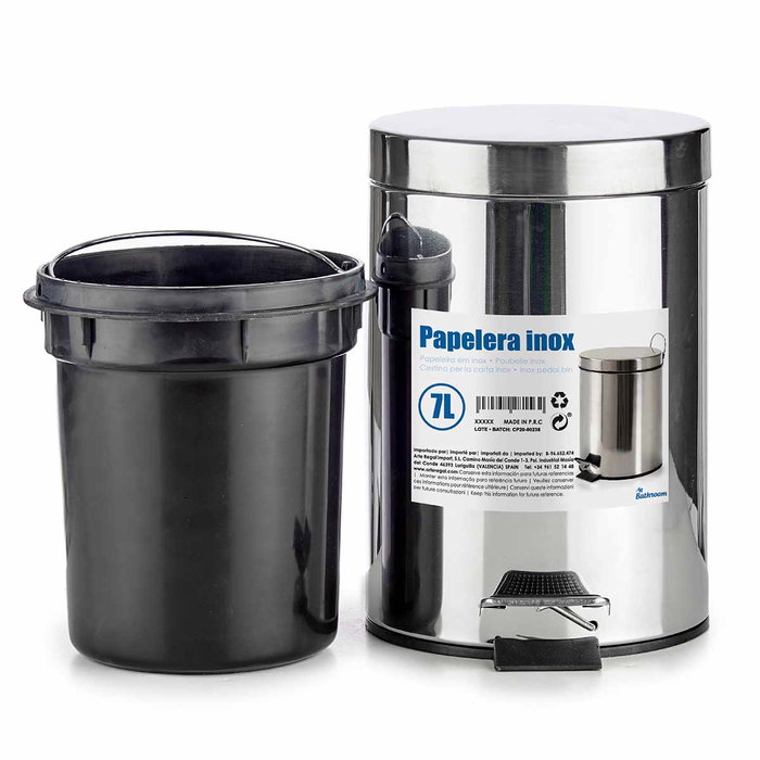 Papelera 7 L Acero Inoxidable Con Pedal Berilo 27 x 30.5 x 20.5 cm (Set de 4) Papelera 7 L Acero Inoxidable Con Pedal Berilo 27 x 30.5 x 20.5 cm (Set de 4)