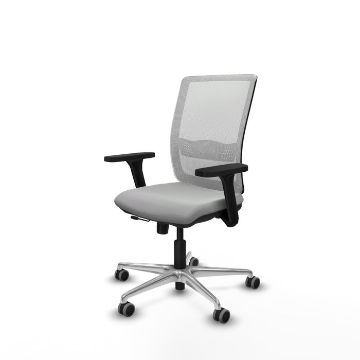 PIQUERAS Y CRESPO Silla de oficina Haches Gris claro/Blanco con mecanismo Sincro/Traslack