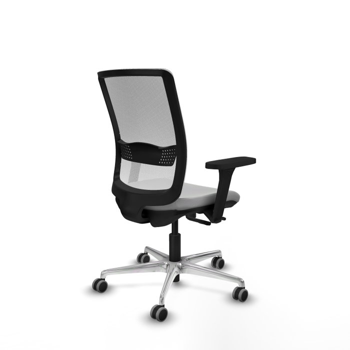 PIQUERAS Y CRESPO Silla de oficina Haches Gris claro/Blanco con mecanismo Sincro/Traslack