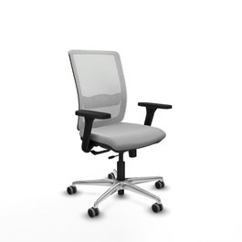 PIQUERAS Y CRESPO Silla de oficina Haches Gris claro/Blanco con mecanismo Sincro/Traslack