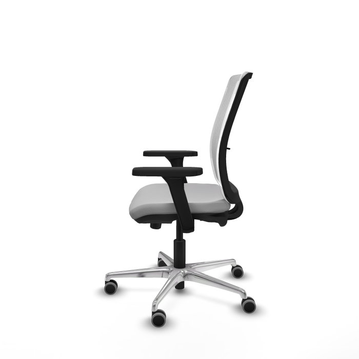 PIQUERAS Y CRESPO Silla de oficina Haches Gris claro/Blanco con mecanismo Sincro/Traslack