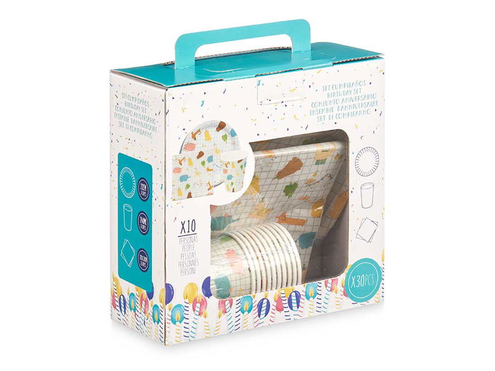 Arte Regal Set 30 Pzs Cumpleaños Infantil Surtidos Papel 23 x 23.5 x 10 cm (Set de 12)