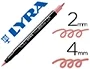 Lyra Rotulador Aqua Brush Acuarelable Doble Punta Fina y Pincel Rosa Carmín