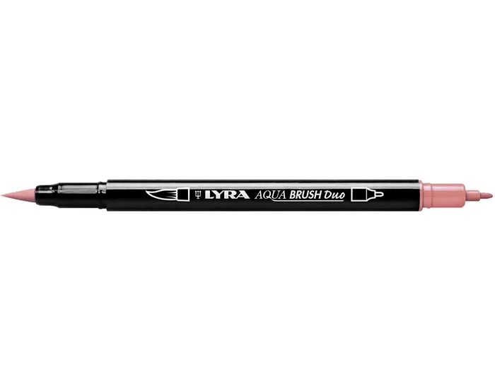 Lyra Rotulador Aqua Brush Acuarelable Doble Punta Fina y Pincel Rosa Carmín