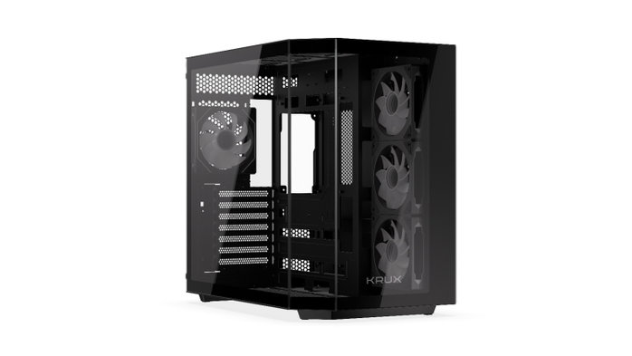 Krux Empero PC Carcasa Torre ATX, Ventana de Cristal Templado Frontal y Lateral, 4 Ventiladores Preinstalados, Refrigeración Líquida 360mm, USB 3.0, Negro Krux Empero PC Carcasa Torre ATX, Ventana de Cristal Templado Frontal y Lateral, 4 Ventiladores Preinstalados, Refrigeración Líquida 360mm, USB 3.0, Negro
