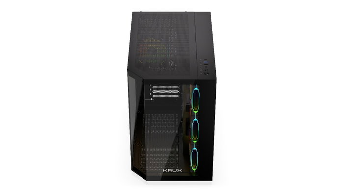 Krux Empero PC Carcasa Torre ATX, Ventana de Cristal Templado Frontal y Lateral, 4 Ventiladores Preinstalados, Refrigeración Líquida 360mm, USB 3.0, Negro Krux Empero PC Carcasa Torre ATX, Ventana de Cristal Templado Frontal y Lateral, 4 Ventiladores Preinstalados, Refrigeración Líquida 360mm, USB 3.0, Negro