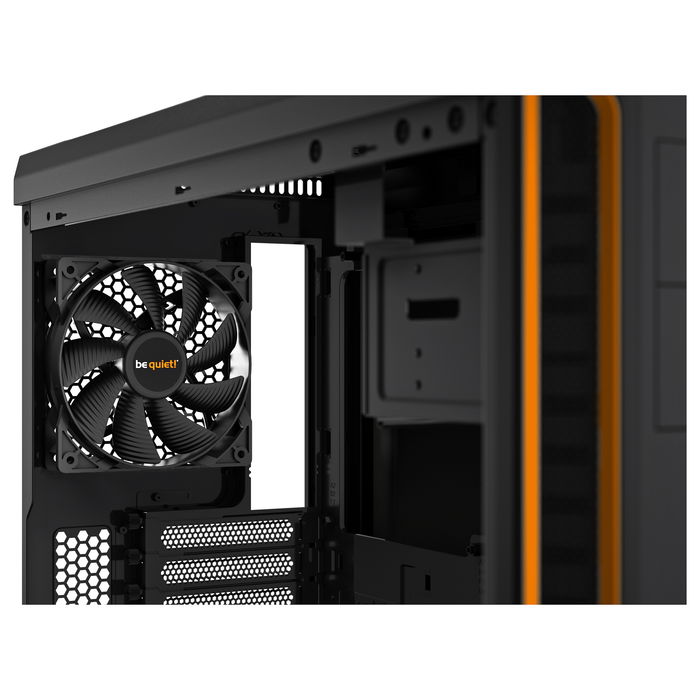 Be Quiet! PURE BASE 600 Mid-Tower PC Case Chasis Torre ATX con Ventana Lateral de Cristal Templado Naranja, USB 3.0, Silencioso