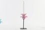 DKD Home Decor Portavelas Rosa Azul Cristal Metal 12 x 12 x 24 cm (2 Unidades)