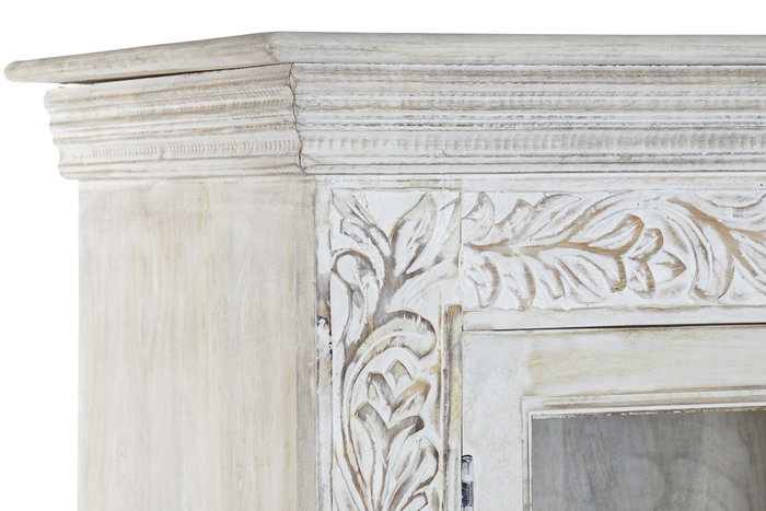 DKD Home Decor Vitrina de Mango y Cristal Altamira2 Blanco