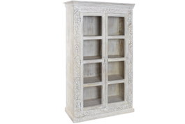 DKD Home Decor Vitrina de Mango y Cristal Altamira2 Blanco