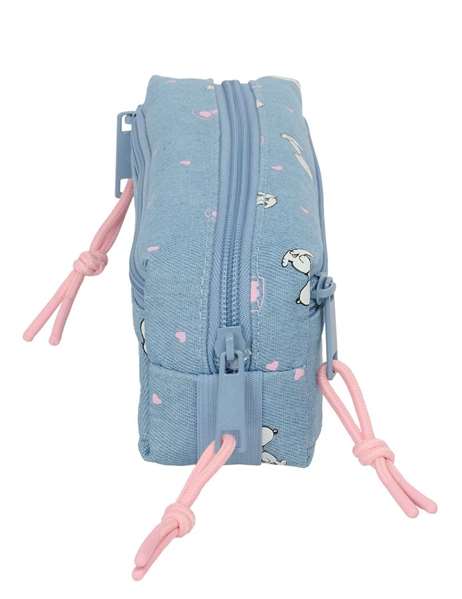 Safta Portatodo Triple Pequeño con Goma Elástica Snoopy 22 cm, Estuche 22x8.5x6 cm