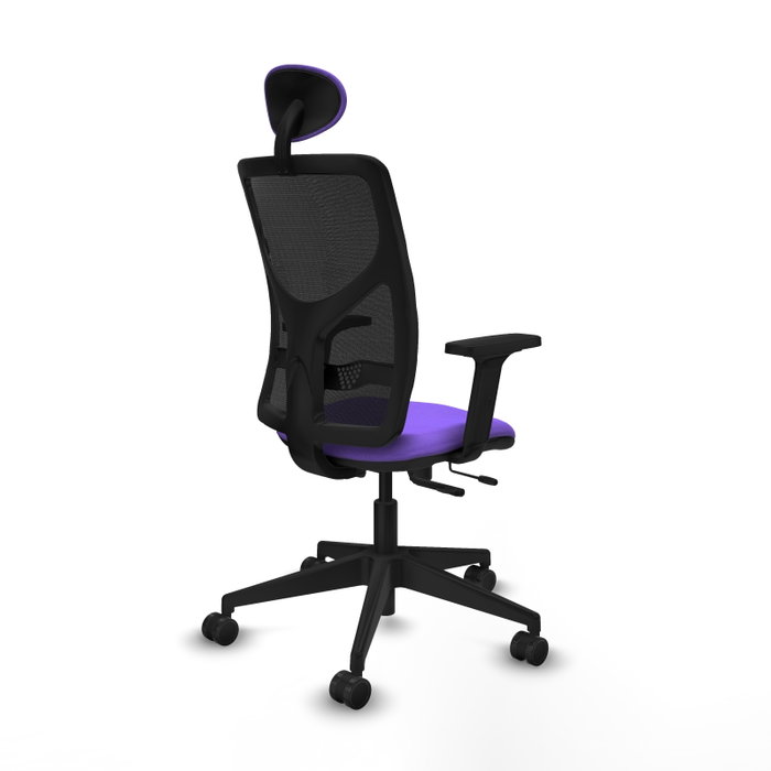 PIQUERAS Y CRESPO Silla de oficina Motilla Lila y Negro con mecanismo Sincro/Traslack PIQUERAS Y CRESPO Silla de oficina Motilla Lila y Negro con mecanismo Sincro/Traslack