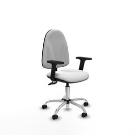 PIQUERAS Y CRESPO Silla de oficina Algarra Blanca con Brazos 2D