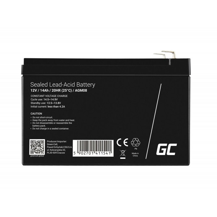 Green Cell AGM08 Batería recargable industrial 12V/14Ah Green Cell AGM08 Batería recargable industrial 12V/14Ah