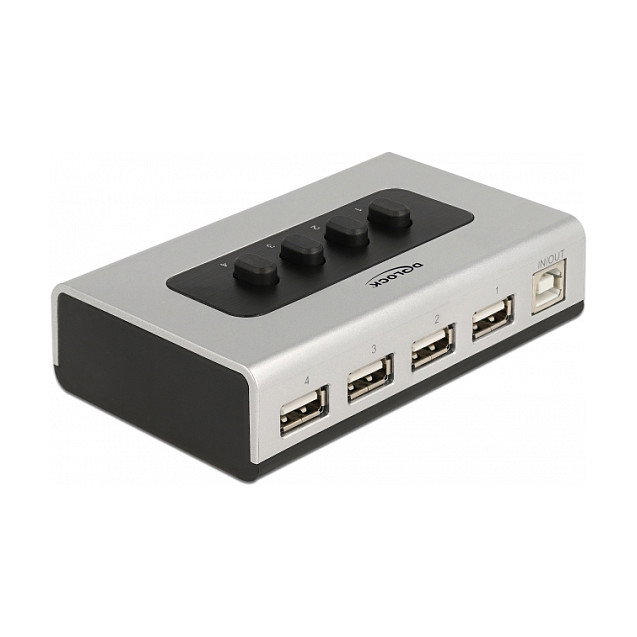 DeLOCK Conmutador USB 2.0 Manual Bidireccional 1 x Tipo-B a 4 x Tipo-A 87762 DeLOCK Conmutador USB 2.0 Manual Bidireccional 1 x Tipo-B a 4 x Tipo-A 87762