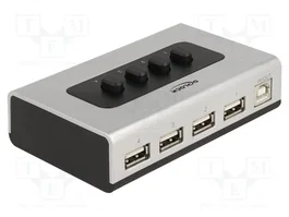 DeLOCK Conmutador USB 2.0 de 1 x Tipo-B a 4 x Tipo-A manual bidireccional