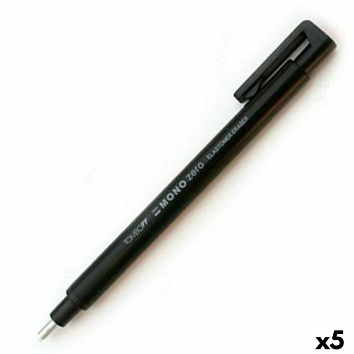 Tombow Portagomas Mono Zero Negro con Clip y Goma de 2,3 mm