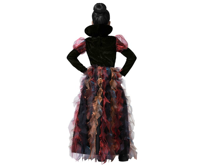 Disfraz de Vestido de Vampiresa Negro con Cuello Alto para Niña 5-6 Años