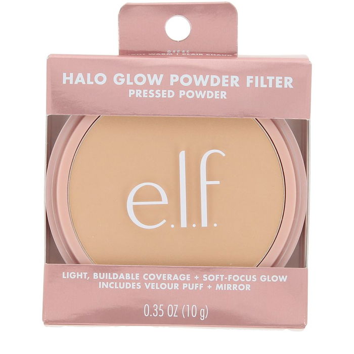 Elf Cosmetics HALO GLOW Maquillaje en Polvo Compacto Light Warm, 10 gr, Fórmula Ultradelgada para Efecto Suavizante y Control de Brillo