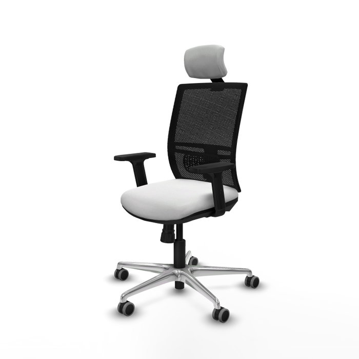 PIQUERAS Y CRESPO Silla de oficina Yunquera con mecanismo Sincro Blanco y Negro