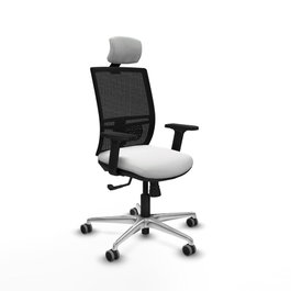 PIQUERAS Y CRESPO Silla de oficina Yunquera con mecanismo Sincro Blanco y Negro